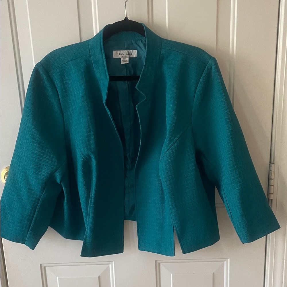 Danillo Teal Women's Suit Jacket Size 20W Business Casual